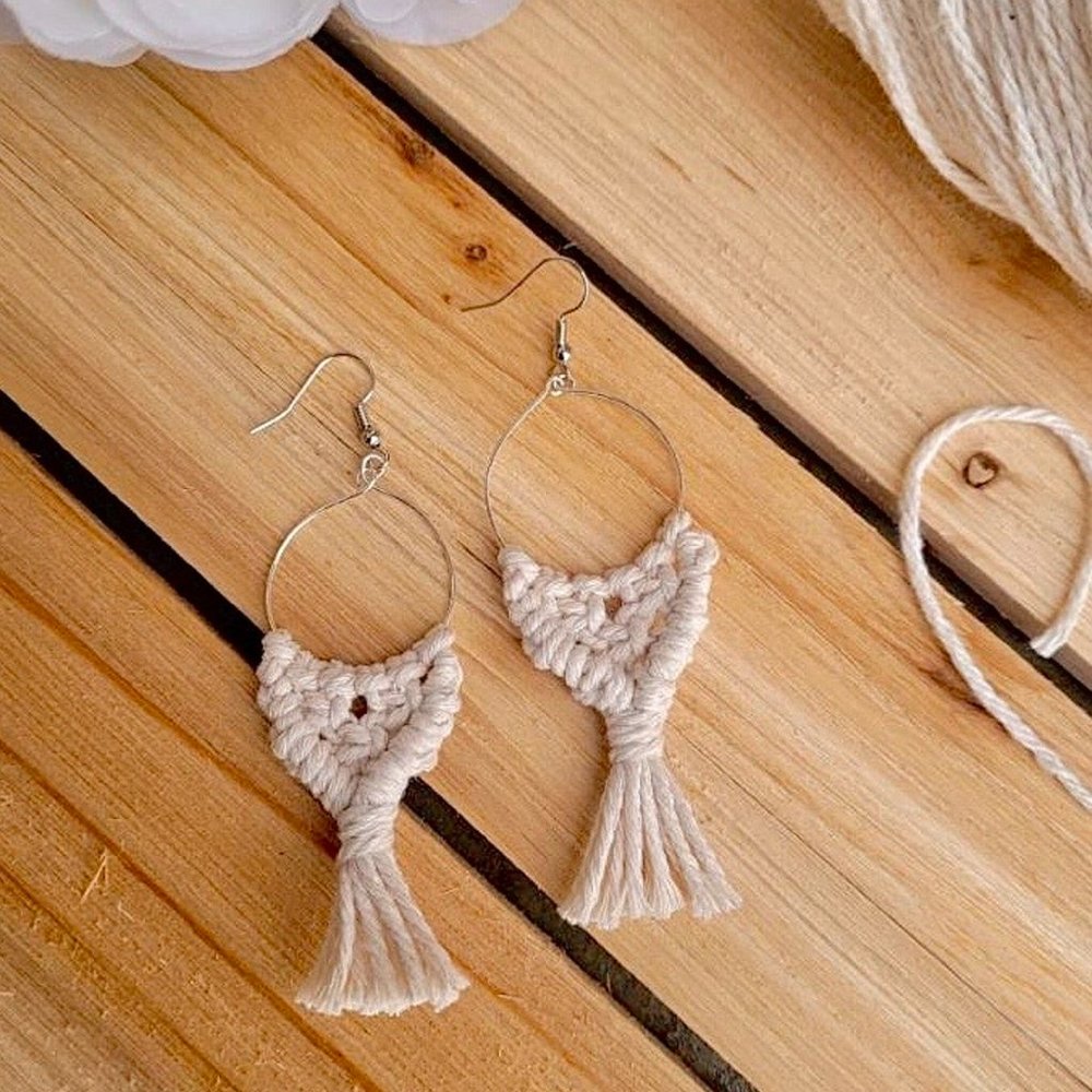 NEW Macramé Handmade, Boho Earrings, Fall Earrings, Christmas Gift, Bohemian